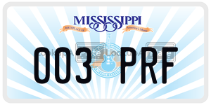 003PRF  license plate in MS
