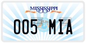 005MIA  license plate in MS