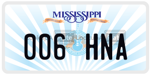 006HNA  license plate in MS