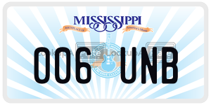 006UNB  license plate in MS