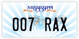 007RAX  license plate in MS