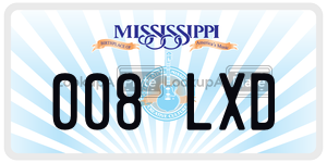 008LXD  license plate in MS
