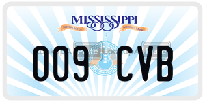 009CVB  license plate in MS