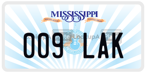 009LAK  license plate in MS