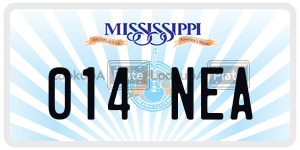 014NEA  license plate in MS
