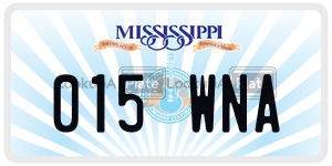 015WNA  license plate in MS