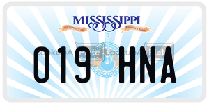 019HNA  license plate in MS