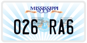 026RA6  license plate in MS