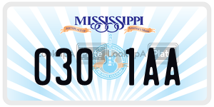 0301AA  license plate in MS