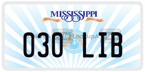 030LIB  license plate in MS