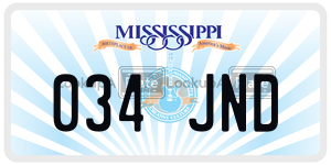 034JND  license plate in MS