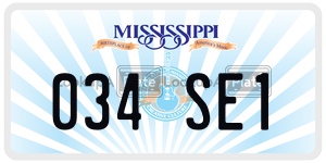 034SE1  license plate in MS