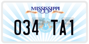 034TA1  license plate in MS