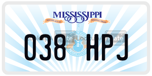 038HPJ  license plate in MS