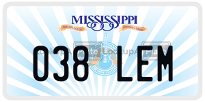 038LEM  license plate in MS
