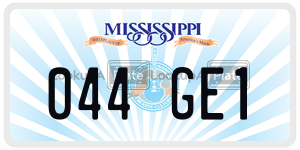 044GE1  license plate in MS