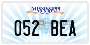 052BEA license plate in Mississippi