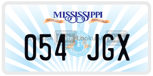 054JGX  license plate in MS