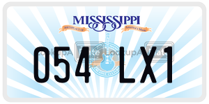054LX1  license plate in MS