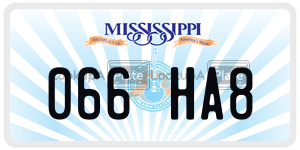 066HA8  license plate in MS