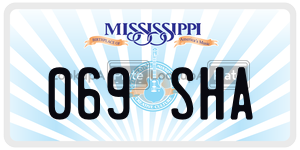 069SHA  license plate in MS