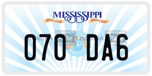 070DA6  license plate in MS