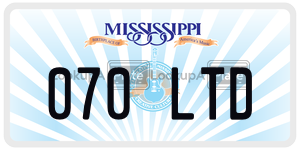 070LTD  license plate in MS