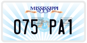 075PA1  license plate in MS