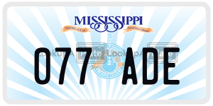 077ADE  license plate in MS