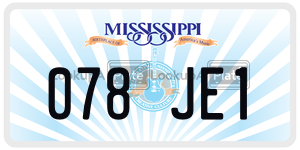 078JE1  license plate in MS