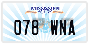 078WNA  license plate in MS
