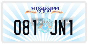 081JN1  license plate in MS