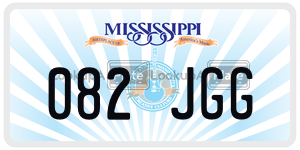 082JGG  license plate in MS