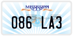 086LA3  license plate in MS