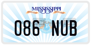 086NUB  license plate in MS