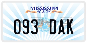 093DAK  license plate in MS