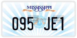 095JE1  license plate in MS
