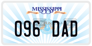 096DAD  license plate in MS