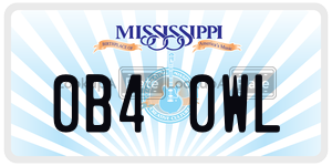 0B40WL license plate in Mississippi