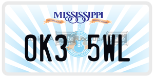 0K35WL  license plate in MS