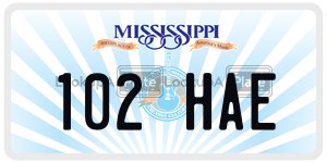 102HAE  license plate in MS