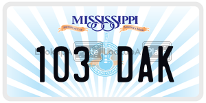 103DAK  license plate in MS