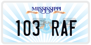 103RAF  license plate in MS