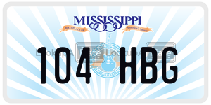 104HBG  license plate in MS