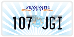 107JGI  license plate in MS