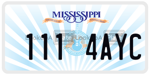 1114AYC  license plate in MS