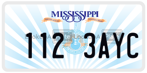 1123AYC  license plate in MS