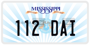 112DAI  license plate in MS
