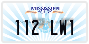 112LW1  license plate in MS