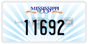 11692  license plate in MS